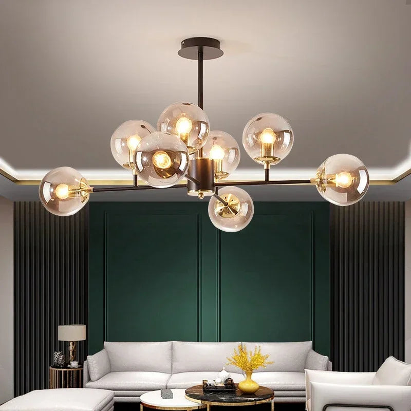 NordicGlow™ Modern Black & Gold Chandelier: - Luxxs