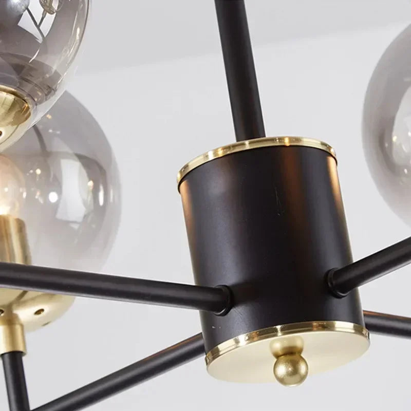 NordicGlow™ Modern Black & Gold Chandelier: - Luxxs